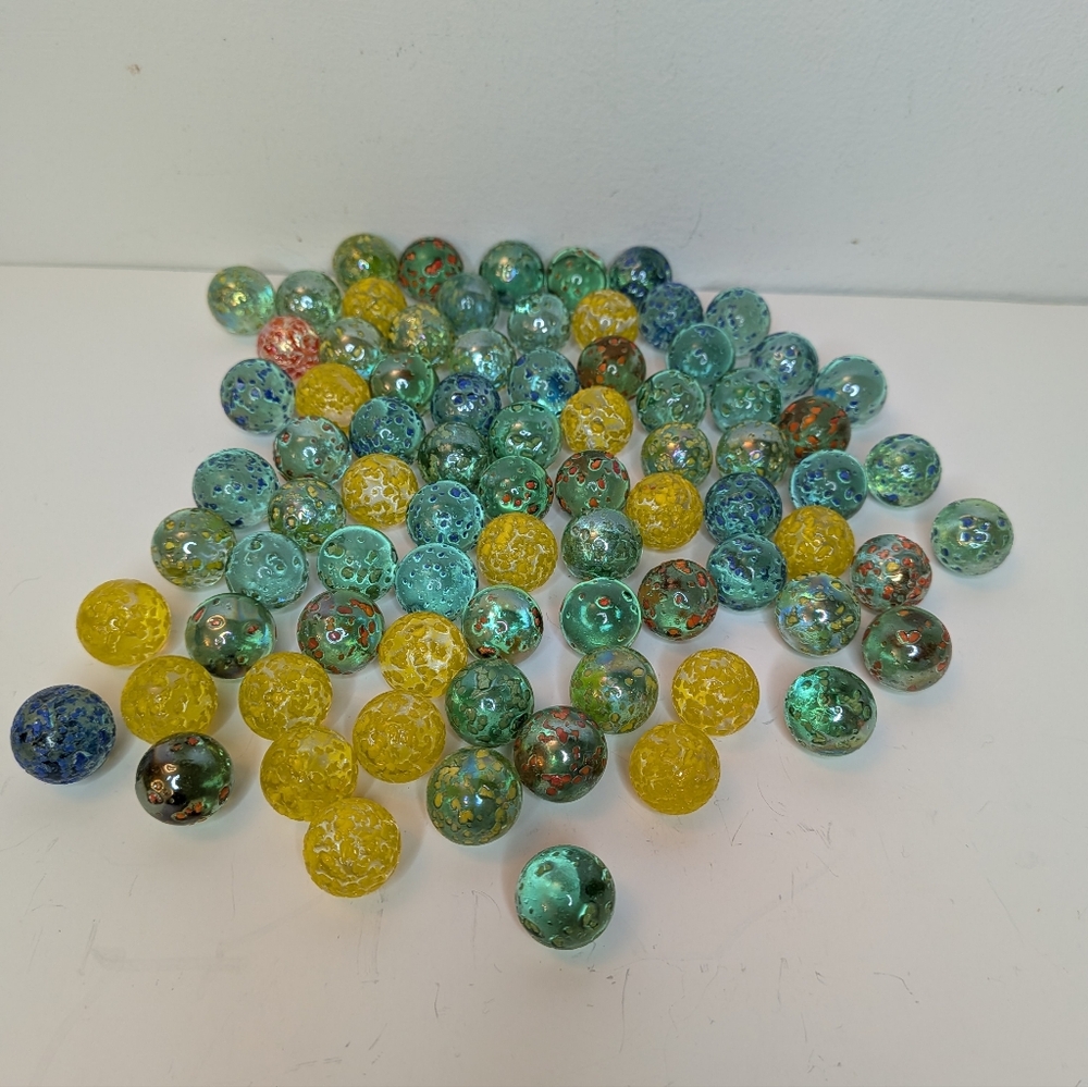 Glitterbomb Speckled Marbles Confetti Glass Lot Of 80 Asian Vacor Star Dust?